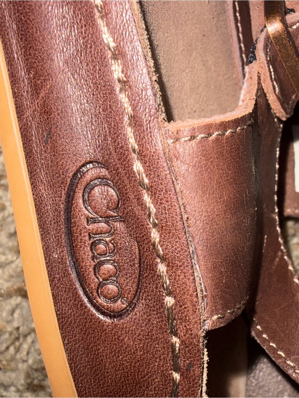 Women Brown Leather Chaco  Strappy Sandals, size 9 - Picture 5 of 6
